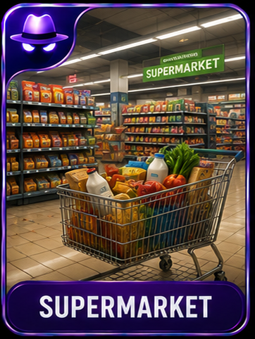 Supermarket location card