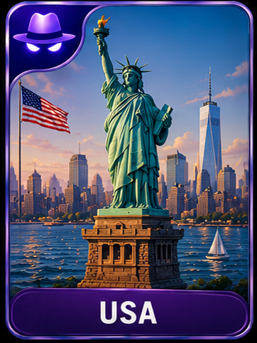 USA location card