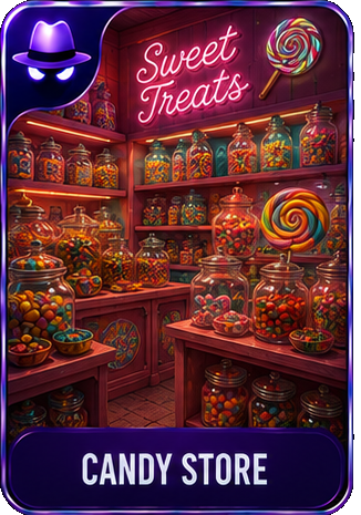 Candy Store location card